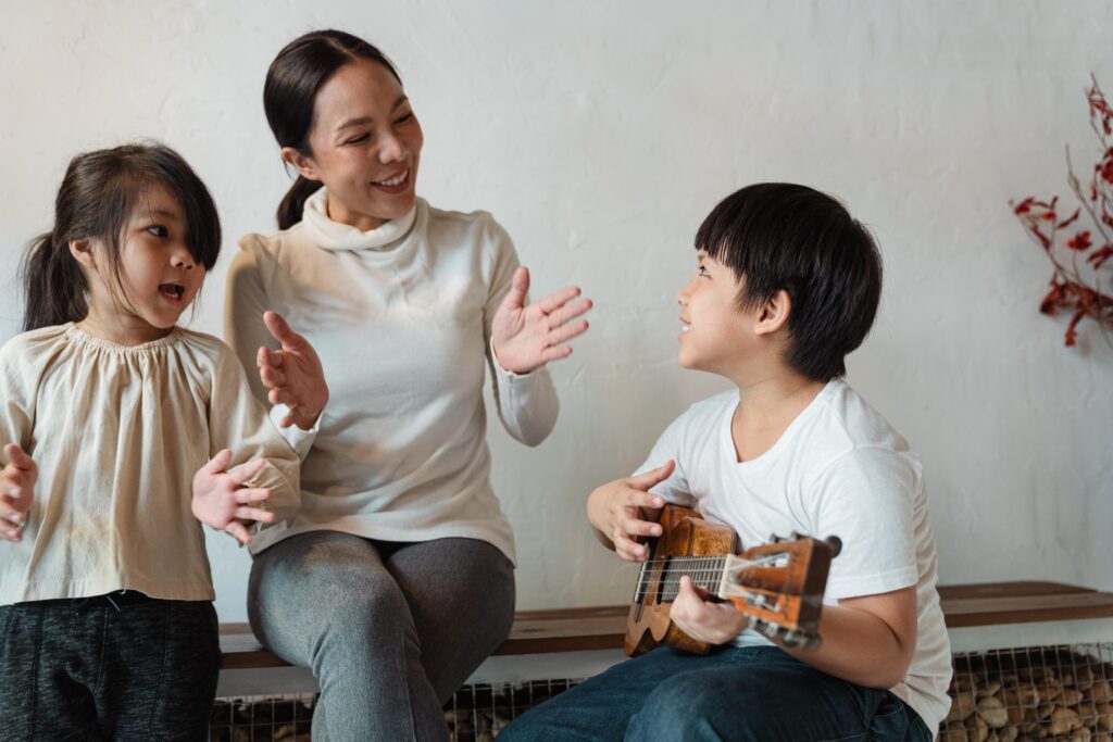 Family singing and making music